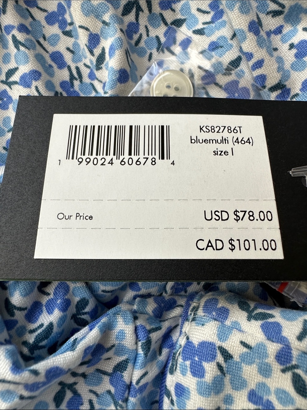 kate spade Light Blue Multi Floral Short-Sleeve Pajama Set Woman’s L Spring - Picture 3 of 9